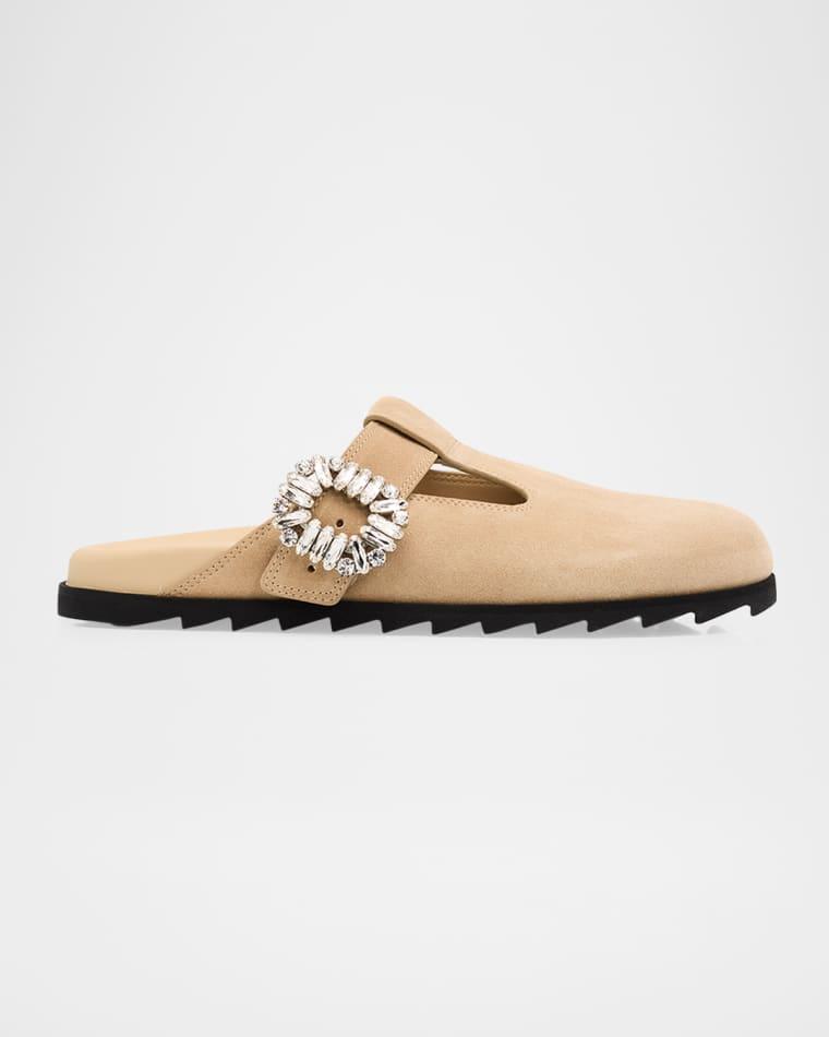 Slidy Viv Suede T-Strap Mules by ROGER VIVIER