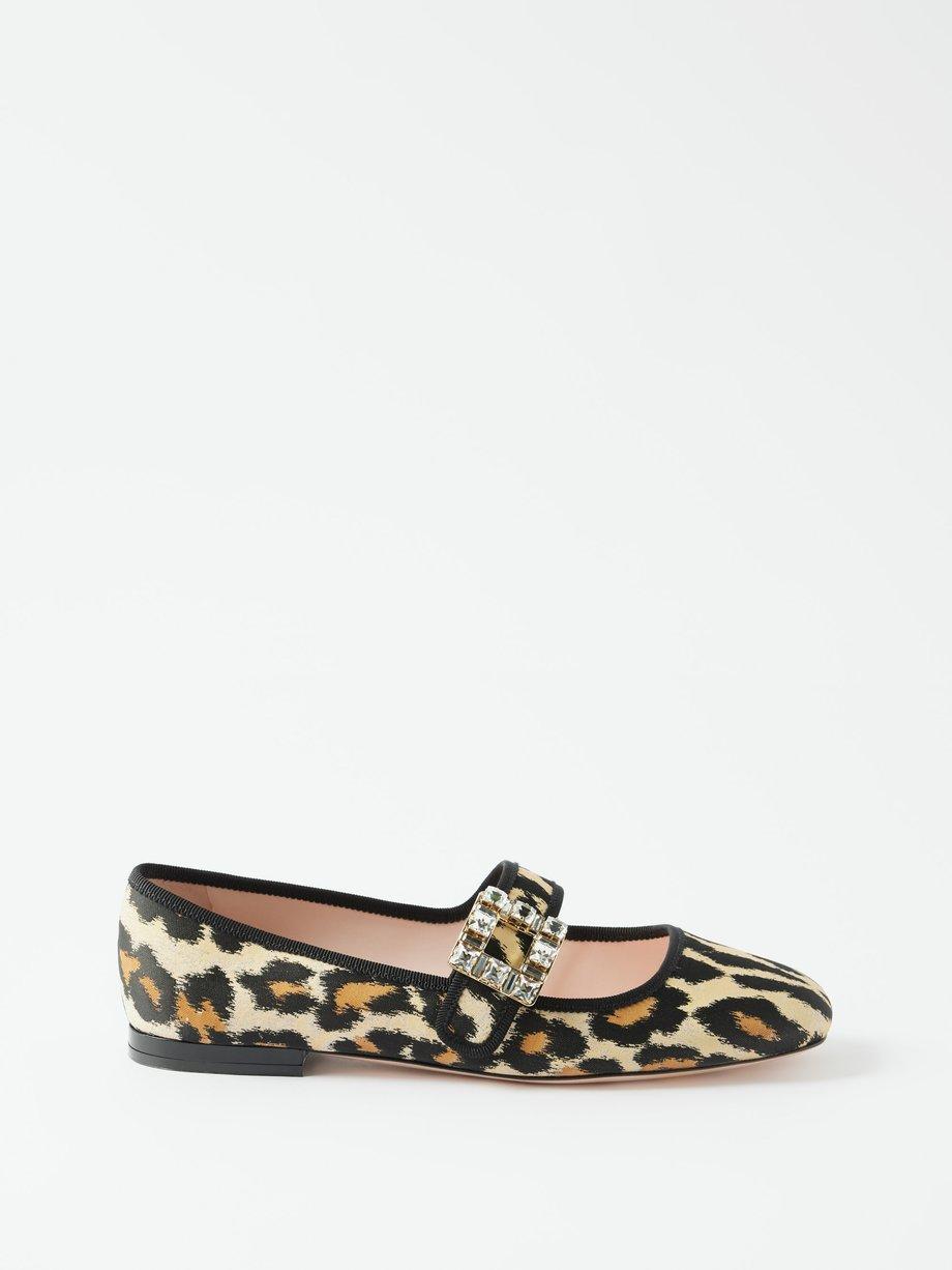Très Vivier crystal-buckle leopard-print flats by ROGER VIVIER