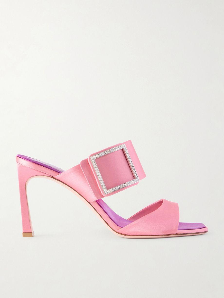 Trompette 85 crystal-embellished satin mules by ROGER VIVIER