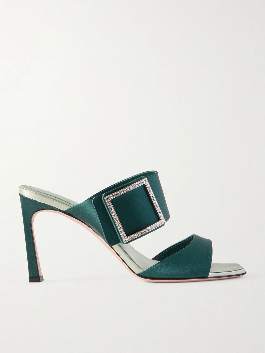 Trompette 85 crystal-embellished satin mules by ROGER VIVIER