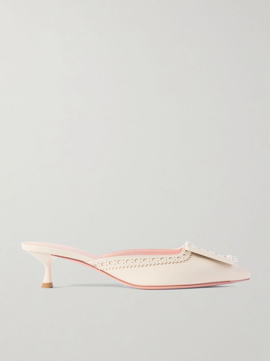 Viv In The City 45 buckled perforated leather mules by ROGER VIVIER