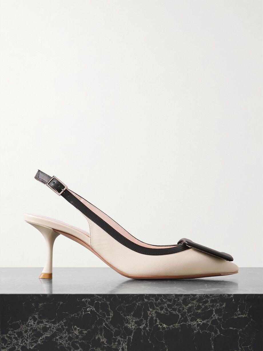 Viv In The City 65 two-tone leather point-toe slingback pumps by ROGER VIVIER