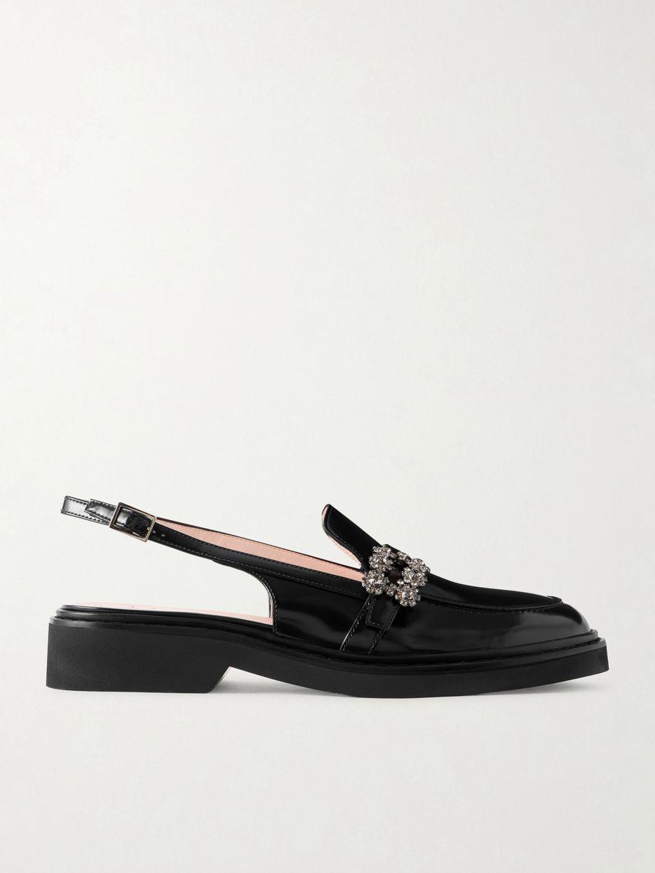 Viv Rangers crystal-embellished leather slingback loafers by ROGER VIVIER