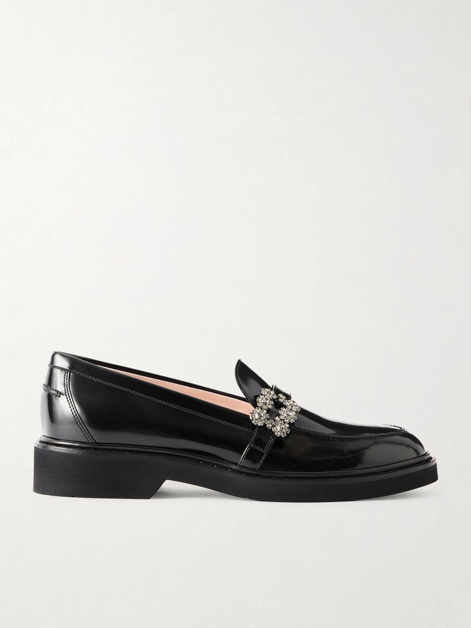 Viv embellished glossed-leather loafers by ROGER VIVIER