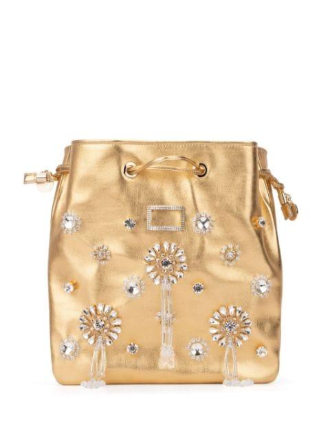 crystal-embellished bucket bag by ROGER VIVIER
