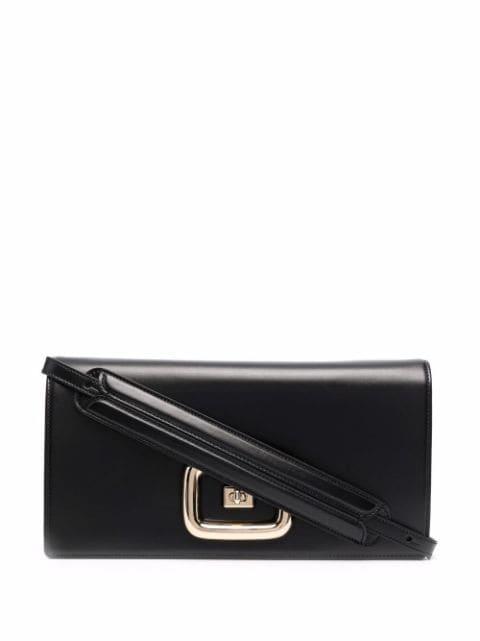 embossed-logo leather shoulder bag by ROGER VIVIER