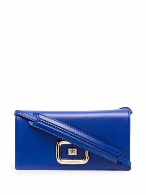 embossed-logo leather shoulder bag by ROGER VIVIER