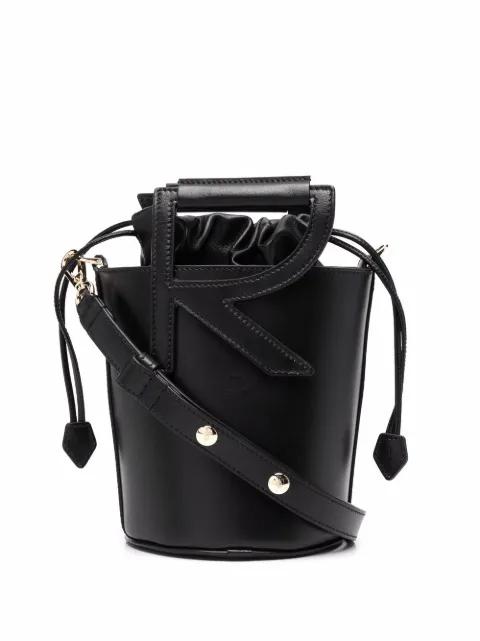 logo-lettering leather bucket hat by ROGER VIVIER