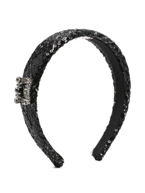 sequin-embellished crystal headband by ROGER VIVIER