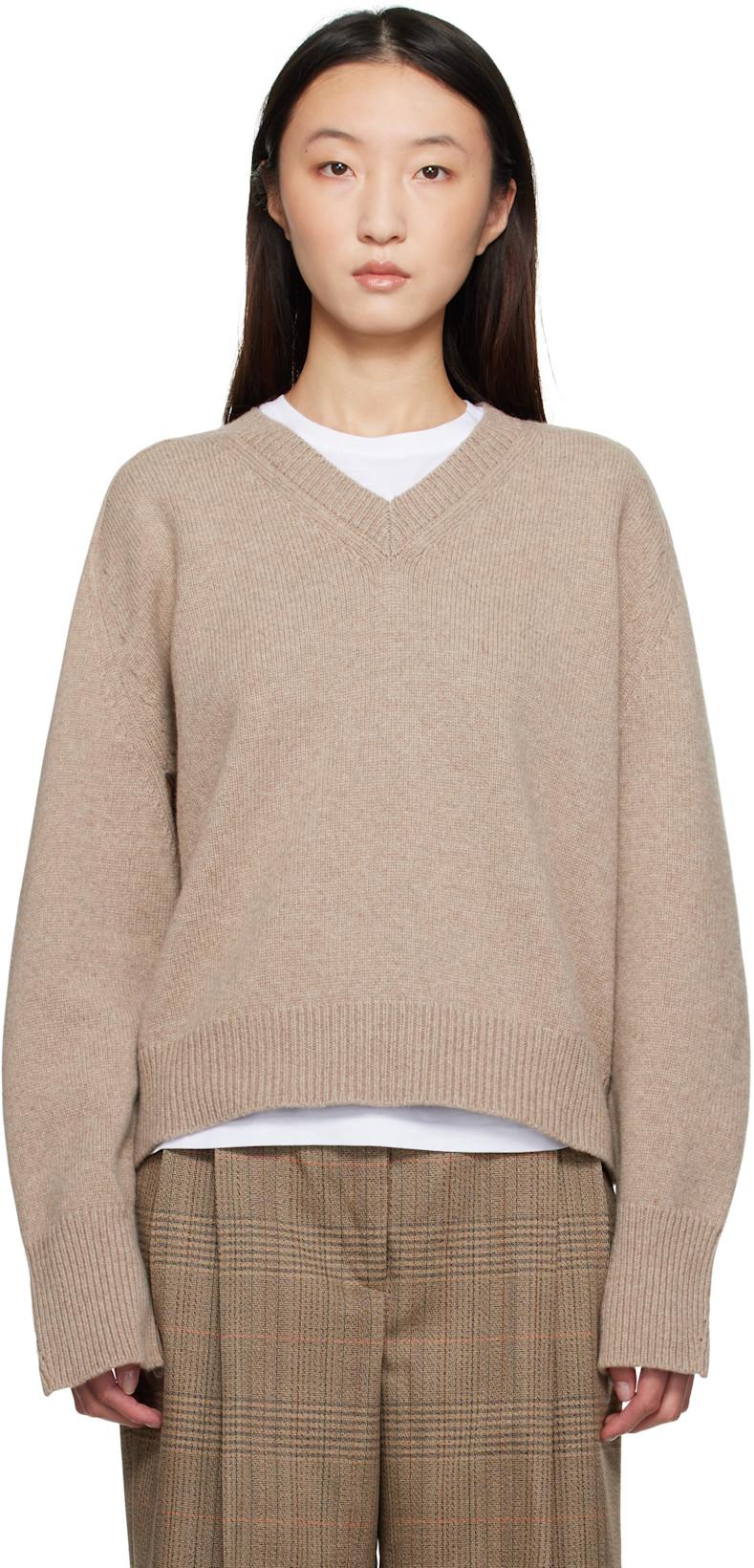 Beige Sleeve Wrap Sweater by ROHE