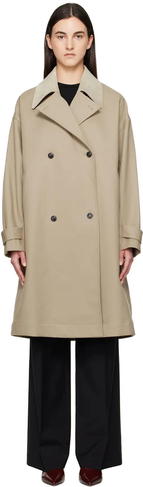 Beige Suede Collar Garden Trench Coat by ROHE
