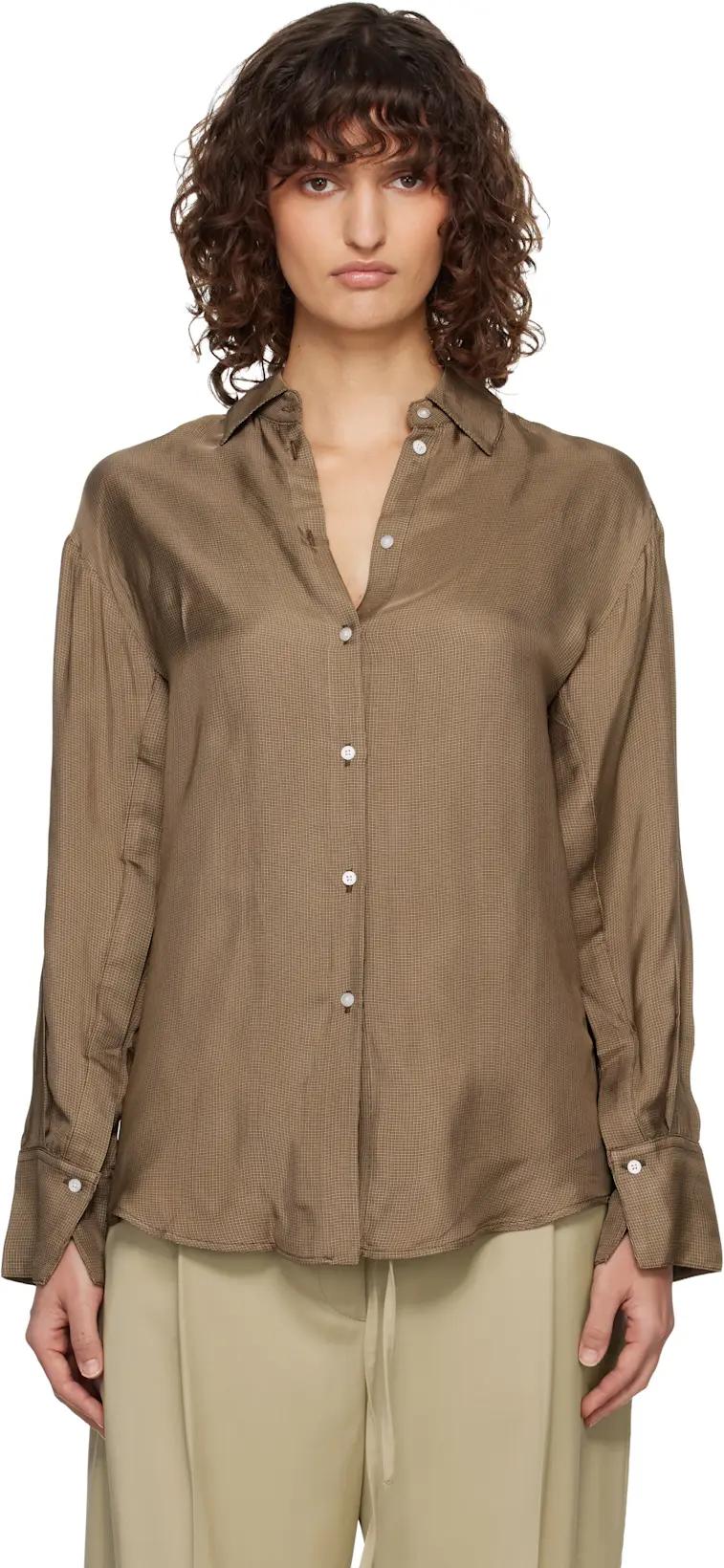 Brown Relaxed Shaped Shirt by ROHE