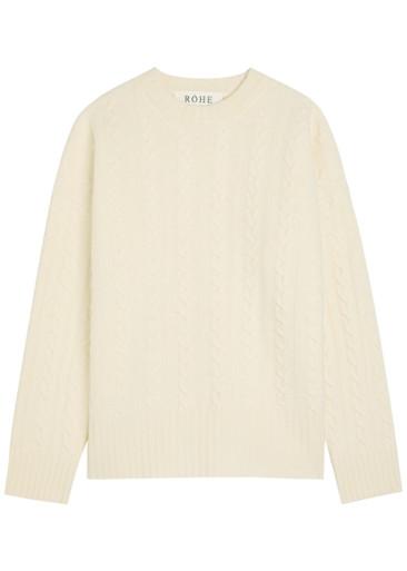 Cable-knit wool jumper by ROHE