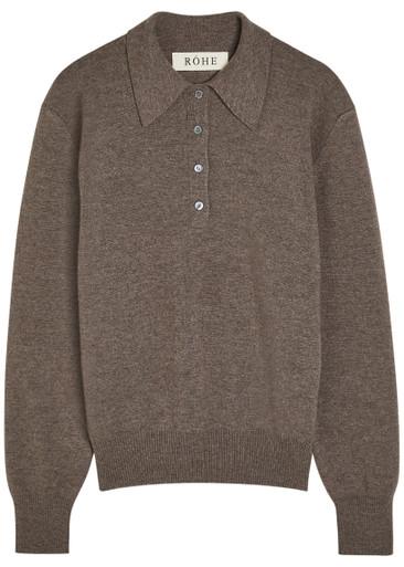 Compact wool and cashmere-blend polo top by ROHE
