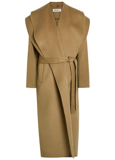 Double-faced belted wool and cashmere-blend coat by ROHE