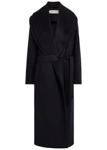 Double-faced belted wool and cashmere-blend coat by ROHE