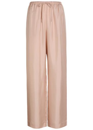Drawstring straight-leg silk trousers by ROHE