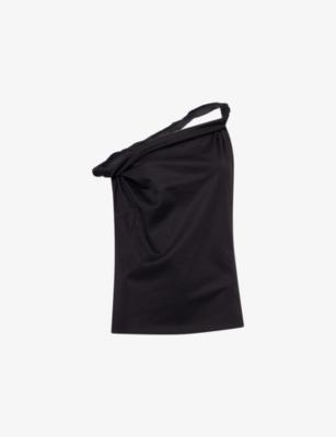 Sculptural Twisted-Strap Cotton-Blend Top by ROHE FRAMES