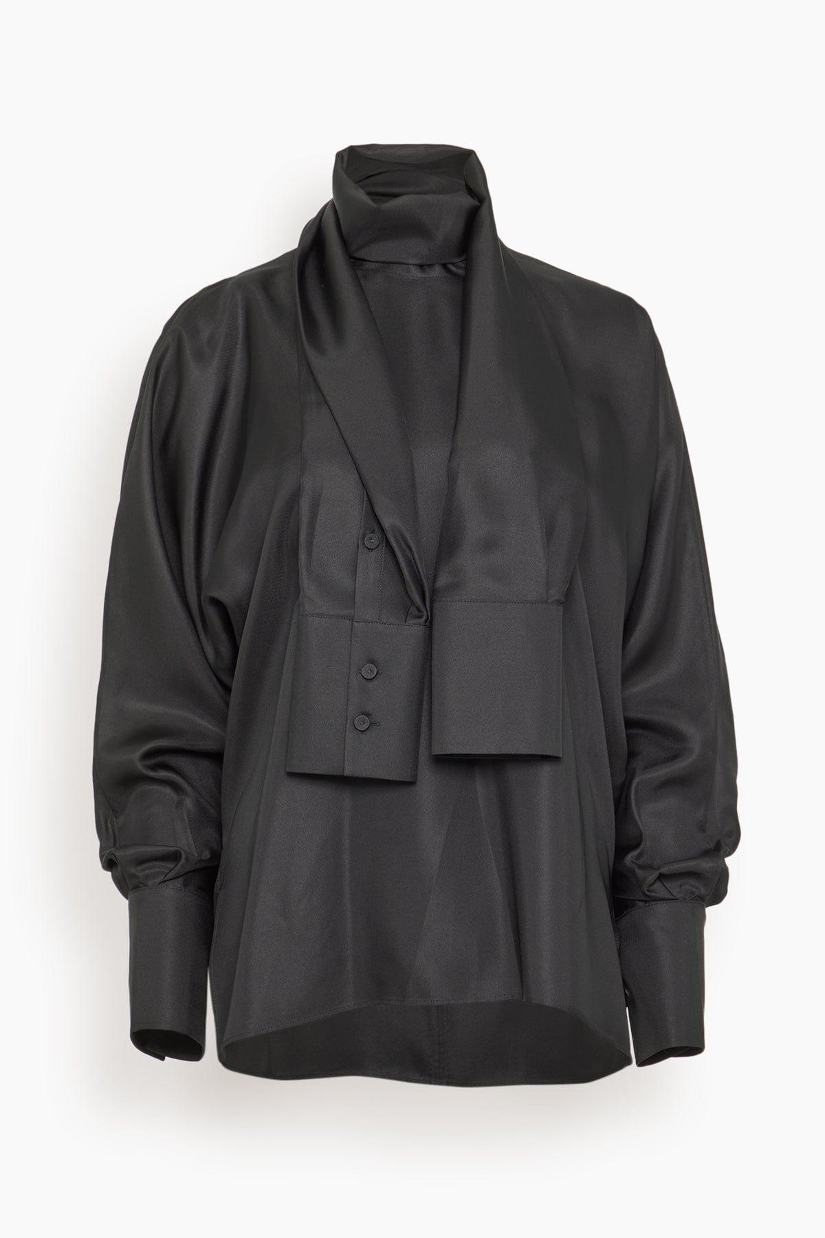 Foulard Silk Top in Black by ROHE