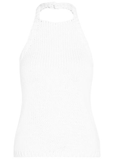 Halterneck cotton-knit top by ROHE