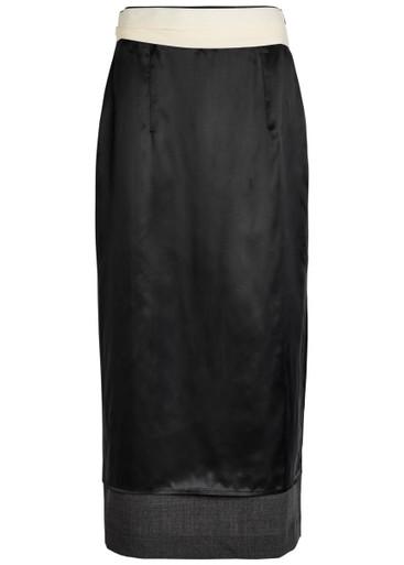 Inside-out stretch-wool midi skirt by ROHE