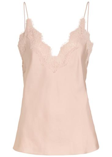 Lace-trim silk camisole top by ROHE