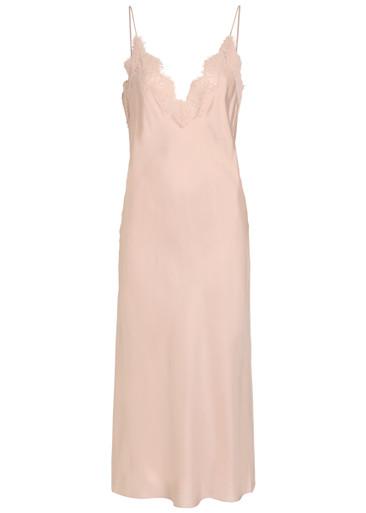 Lace-trim silk midi slip dress by ROHE