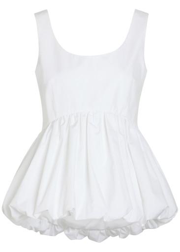 Peplum-hem cotton-poplin top by ROHE