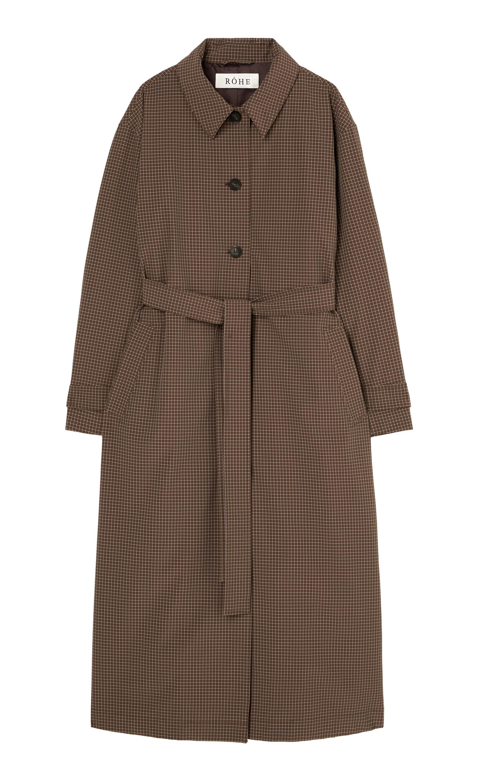 Róhe Technical Check Belted Coat - Moda Operandi by ROHE