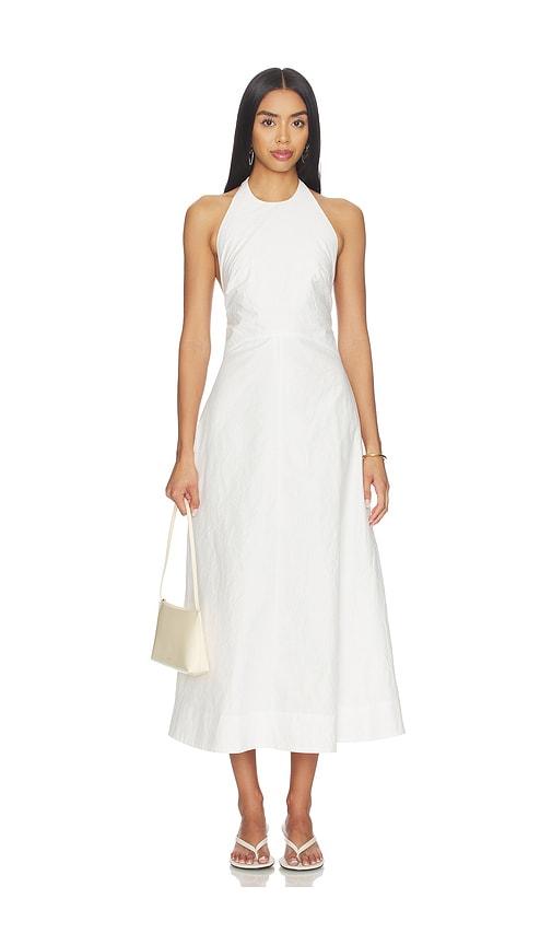 Rohe Halter Textured Cotton Dress in White by ROHE