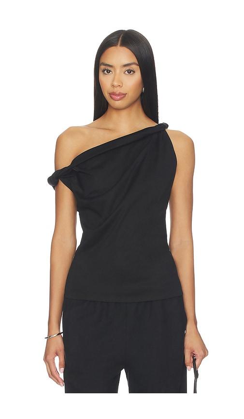 Rohe Sculptural Cotton Silk Top in Black by ROHE
