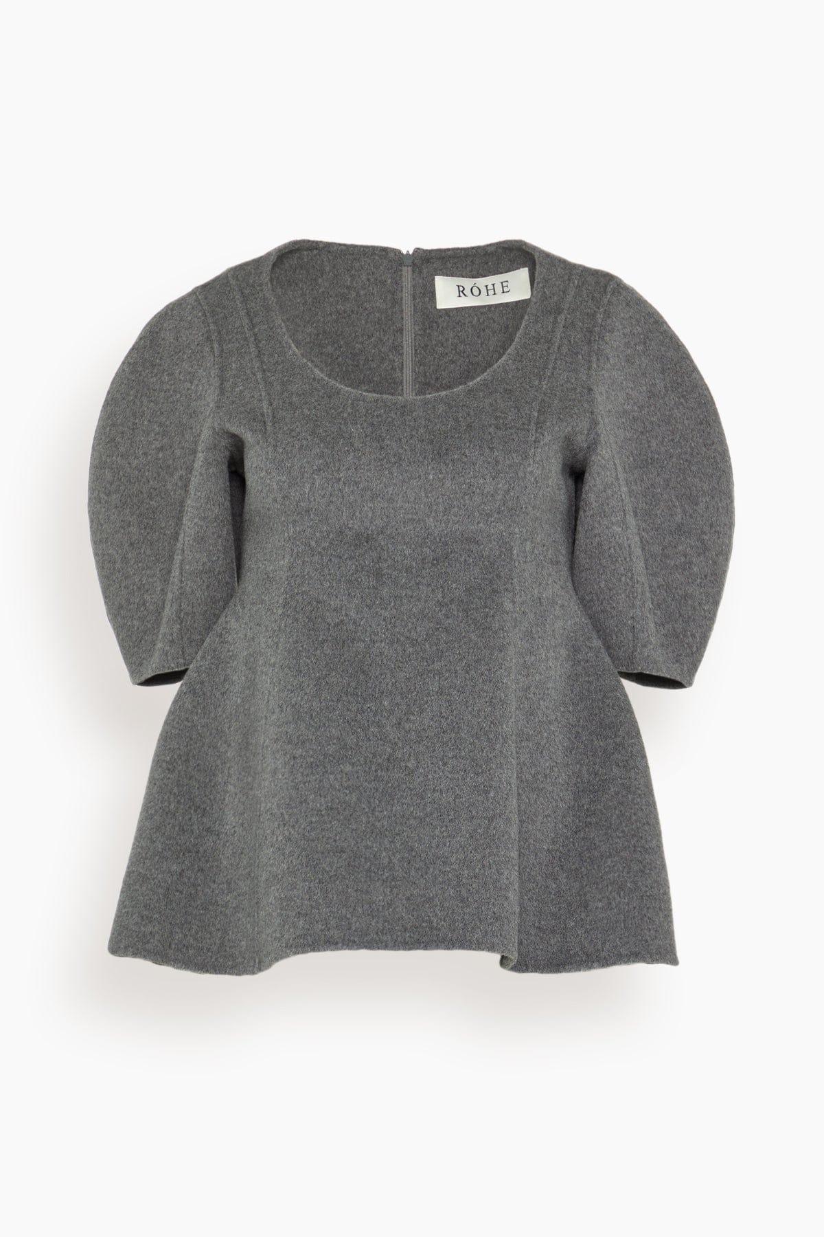Sculptural Double-Faced Top in Mid Grey Melange by ROHE