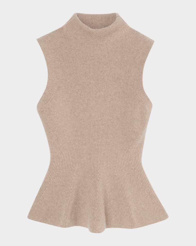 Sleeveless Wool-Cashmere Peplum Sweater by ROHE