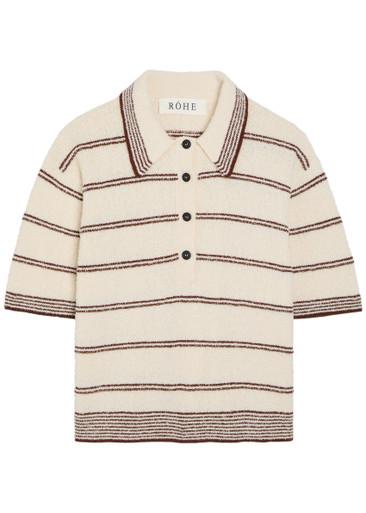 Striped towelling cotton-blend polo top by ROHE