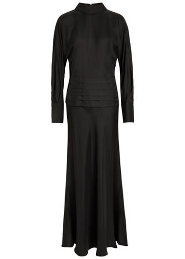 Tuxedo-style silk midi dress by ROHE