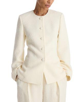 Wool-Blend Boucl&eacute; Knit Shaped Blazer by ROHE