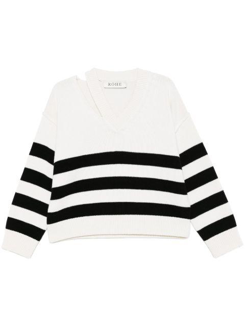 deconstructed V-neck sweater by ROHE