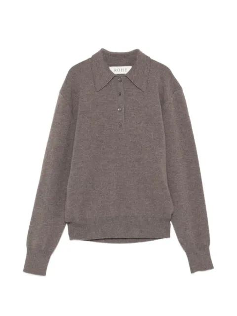 knitted polo-collar sweater by ROHE