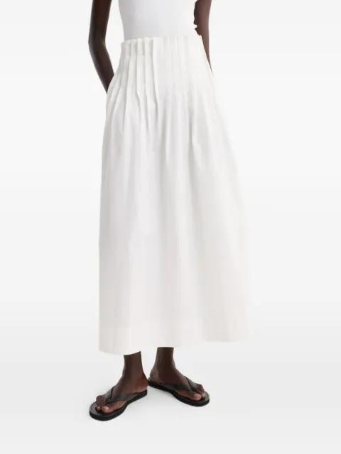 pleated poplin midi skirt by ROHE
