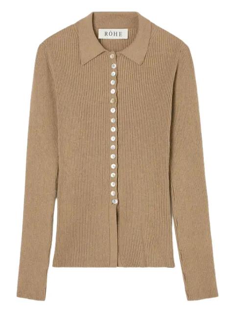 ribbed buttoned cardigan by ROHE