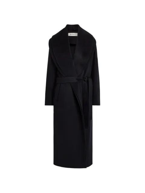 shawl-collar belted coat by ROHE