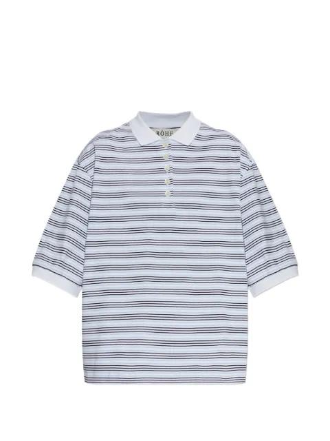 striped-pattern buttoned polo shirt by ROHE
