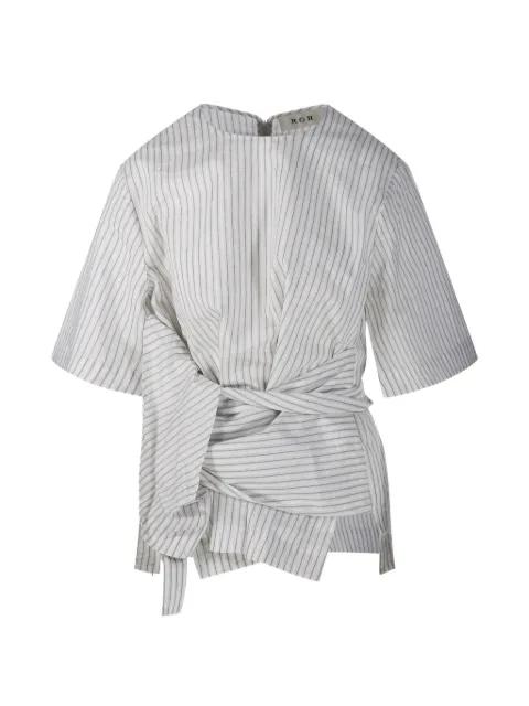 striped tie blouse by ROHE