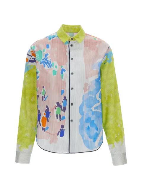 graphic-print striped shirt by ROHKA