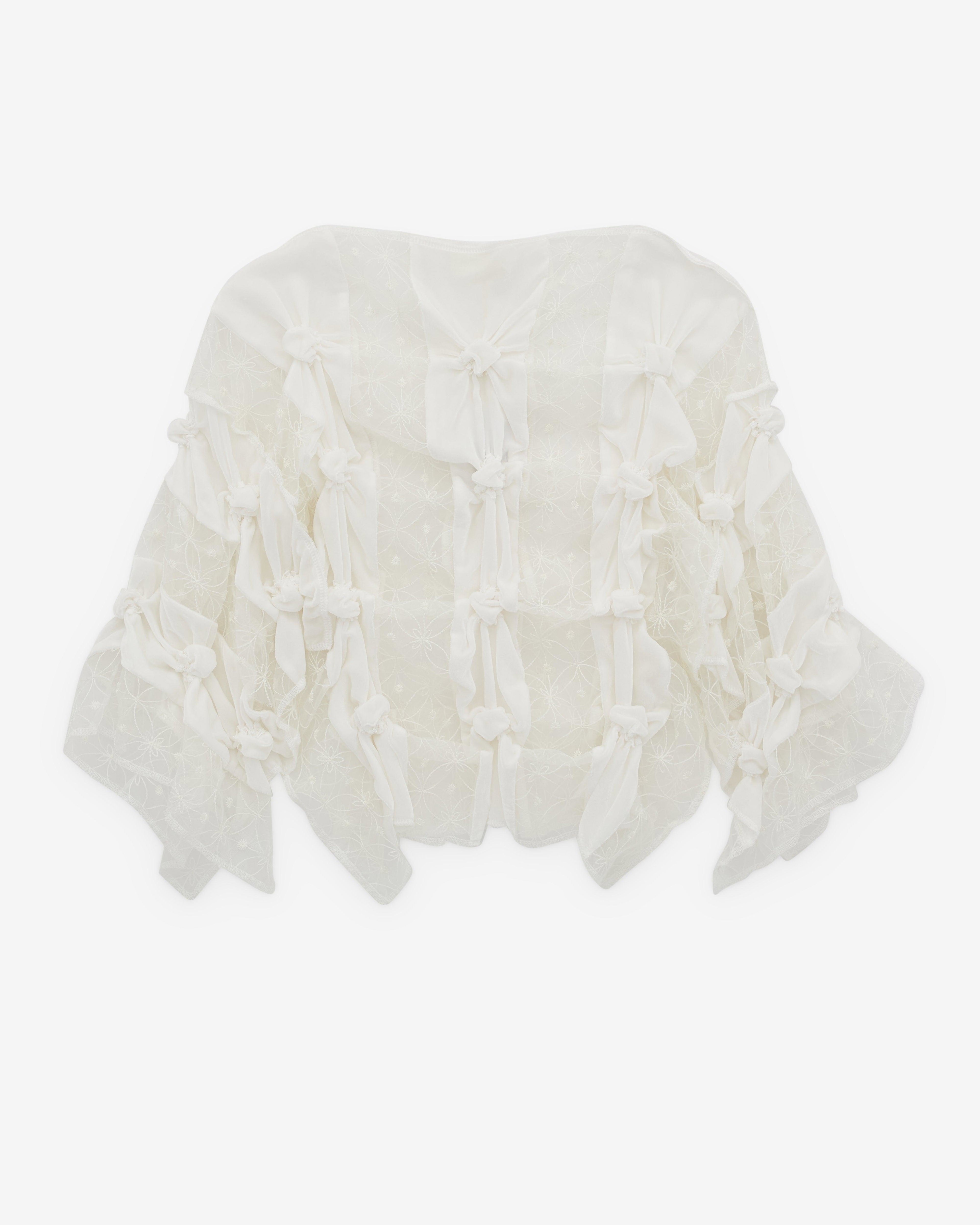 Róisín Pierce - Women’s Artisanal Forget-Me-Not Blouse  - (Ivory by ROISIN PIERCE