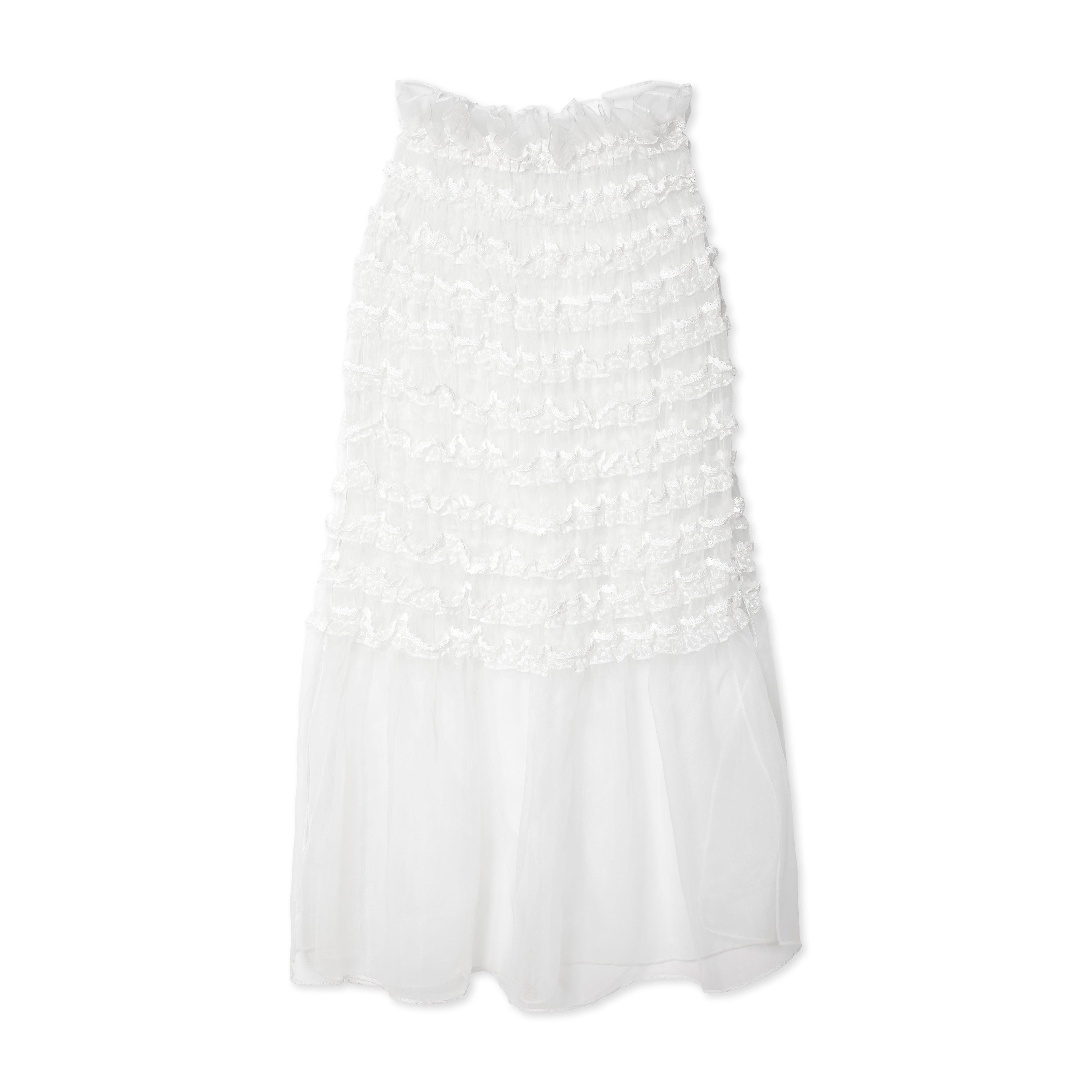 Róisín Pierce - Women's Frosted Broderie Ruffled Cape - (Off White) by ROISIN PIERCE