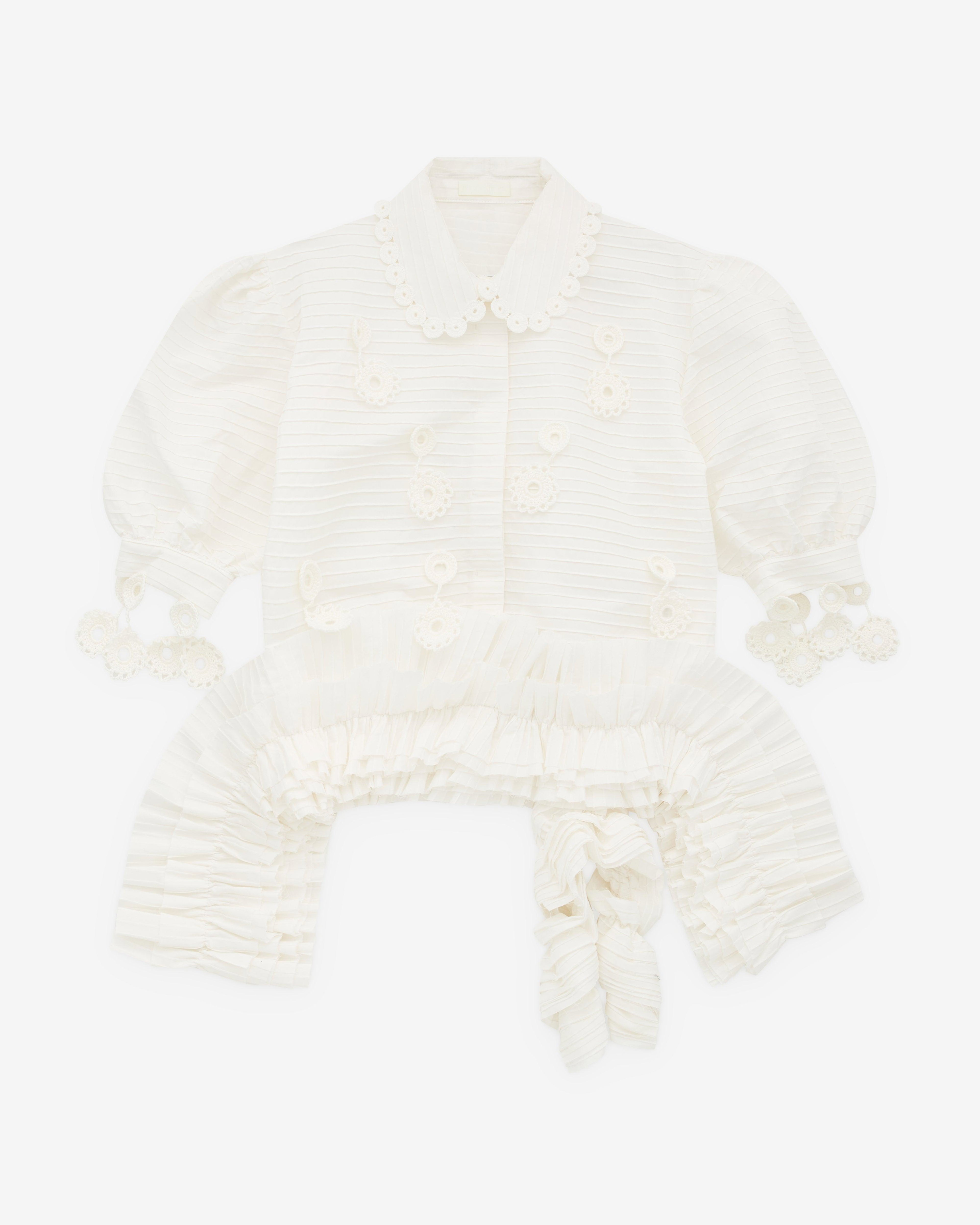 Róisín Pierce - Women’s Iced Crochet And Ivory Blouse - (Ivory) by ROISIN PIERCE
