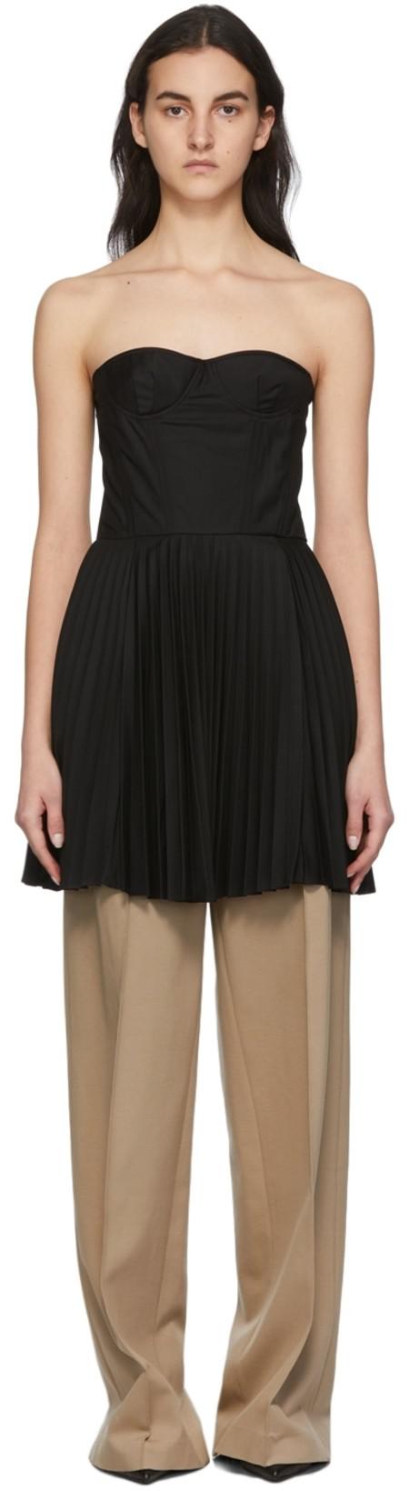 Black Pleated Corset Dress by ROKH