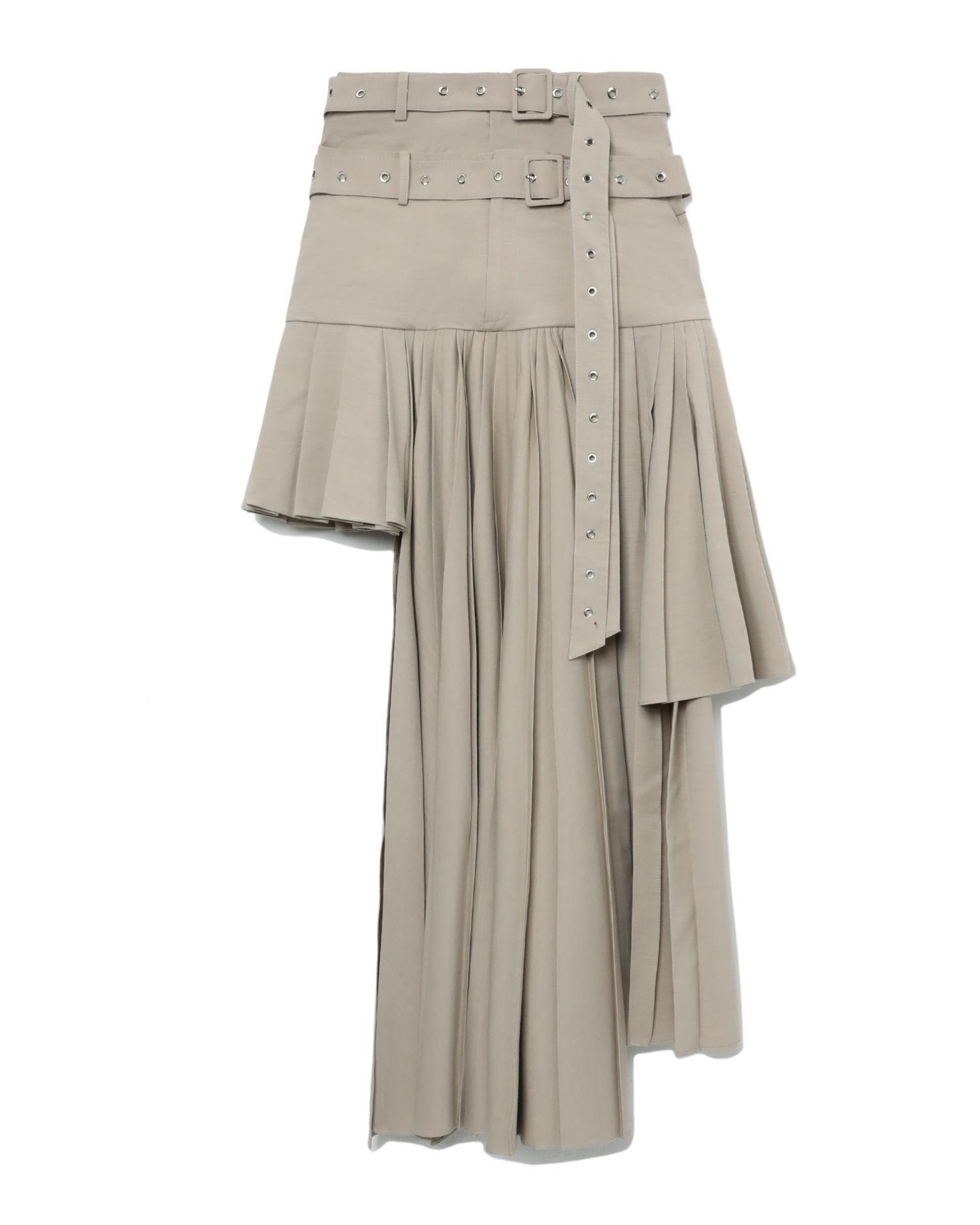 Double-belted pleated skirt by ROKH