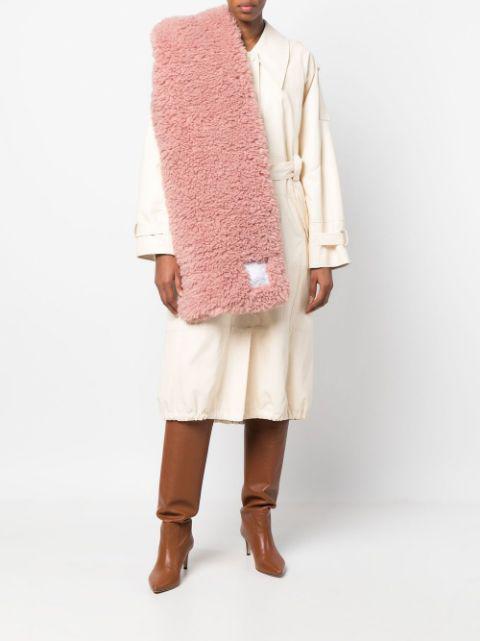 Faux-Fur logo-patch scarf by ROKH